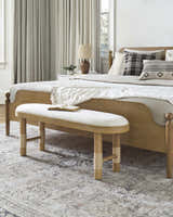 Becki Owens x Livabliss Esmarca Bench with Plaid Upholstery