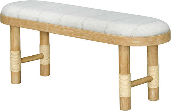 Becki Owens x Livabliss Esmarca Bench with Plaid Upholstery