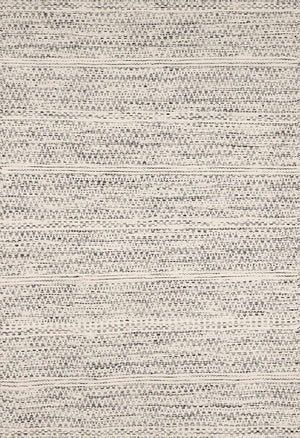 Close-up of the hand woven Williford Wool Area Rug. Black and cream stripes create a textured, transitional design. Design-Rectangle