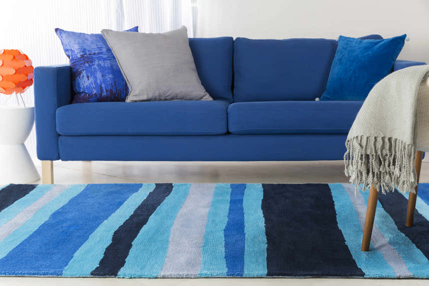 Laguna Navy Blue Abstract Accent Pillow - Clearance