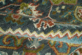 Hand Knotted Charcoal, Camel and Teal Traditional Heriz Serapi Multi size Wool Area Rug