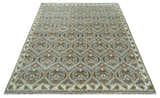 Antique look Traditional Hand Knotted Silver, Ivory and Rust Multi Size Area Rug