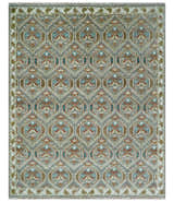 Antique look Traditional Hand Knotted Silver, Ivory and Rust Multi Size Area Rug