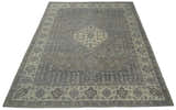 Custom Made Vintage Distressed Hand Knotted Serapi Gray and Beige Traditional Antique Area Rug