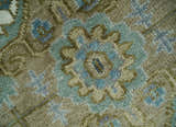 Antique Olive, Blue and Ivory Heriz Serapi Multi Size Wool Area Rug