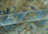Antique Olive, Blue and Ivory Heriz Serapi Multi Size Wool Area Rug