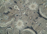 Custom Made Antique Distressed Brown and Beige Hand Knotted Traditional Oriental Oushak Wool Area Rug