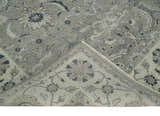 Custom Made Antique Distressed Brown and Beige Hand Knotted Traditional Oriental Oushak Wool Area Rug