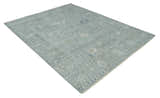 Antique Distressed Look Gray and Silver Low Pile Multi Size Oushak wool Area Rug