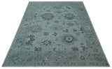 Antique look Bluish Gray Hand knotted Traditional Oushak Multi Size wool area Rug