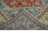 Antique look Traditional Floral Gray, Rust and Beige Hand knotted Heriz Custom Made wool Area Rug