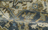 Antique Muted Traditional Heriz Serapi Medallion Blue ,Beige and Brown Hand knotted Custom made wool Area Rug