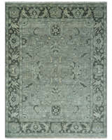 Antique Oushak Silver and Charcoal Multi size Wool Area Rug
