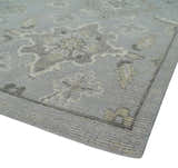 Antique Style Pastel Silver, Beige and Gray Low Pile Multi Size Oushak wool Area Rug