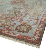 Antique look Tribal Garden Rug Hand Knotted Distressed finished oxidized Multi size wool Area Rug
