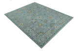 Antique Silver Multi Size Hand Knotted Turkish Style Oushak Traditional Area Rug, Living Room Rug