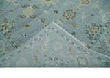 Antique Silver Multi Size Hand Knotted Turkish Style Oushak Traditional Area Rug, Living Room Rug