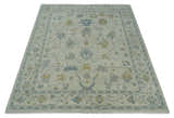 Antique Silver Hand knotted Traditional Multi Size Oushak Wool area Rug