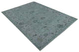 Antique style Gray and Silver Hand Knotted Multi Size Oushak Wool Area Rug