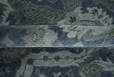 Antique style Blue, Charcoal and Silver Hand Knotted dragon Oushak Wool Area Rug