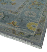 Antique Style Silver and Gray Traditional Hand knotted Oushak Custom Made wool Rug
