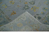 Antique Style Silver and Gray Traditional Hand knotted Oushak Custom Made wool Rug