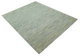 Beige and Teal Modern stripes Design Hand Tufted Multi Size wool area rug