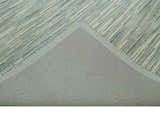 Beige and Teal Modern stripes Design Hand Tufted Multi Size wool area rug