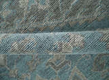 Beige, Blue and Gray Antique Finish Distressed Hand Knotted Heriz Serapi Traditional Multi Size wool Area Rug