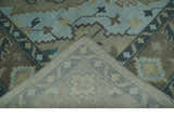 Beige, Brown and Silver Hand Knotted Traditional Multi size wool Area Rug