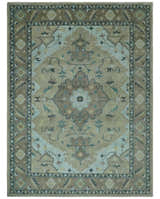 Beige, Brown and Silver Hand Knotted Traditional Multi size wool Area Rug