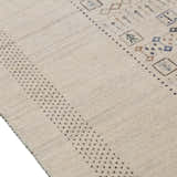 Beige Center Pattern Design Hand Loomed Wool Area Rug