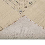 Beige Center Pattern Design Hand Loomed Wool Area Rug