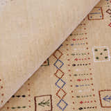 Beige Center Pattern Hand Loomed Wool Area Rug