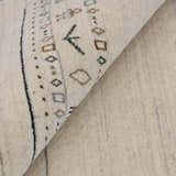 Beige Contemporary Pattern Hand Loomed Wool Area Rug