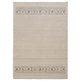 Beige Contemporary Pattern Hand Loomed Wool Area Rug
