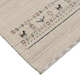 Beige Contemporary Pattern Hand Loomed Wool Area Rug