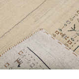 Beige Contemporary Pattern Hand Loomed Wool Area Rug