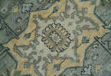 Custom made Beige, Gray and Charcoal Hand Knotted Antique look Traditional Heriz Serapi Wool Rug