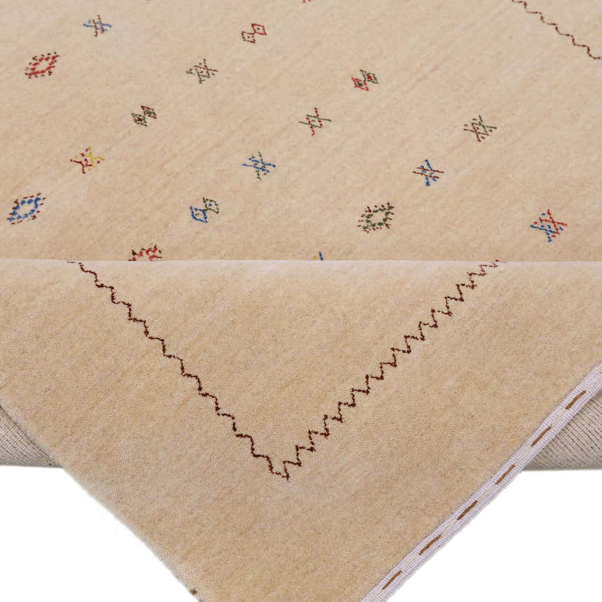 Beige Modern Design Hand Loomed Wool Area Rug