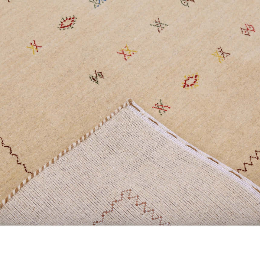Beige Modern Design Hand Loomed Wool Area Rug