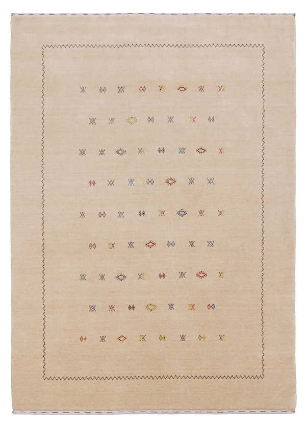 Beige Modern Design Hand Loomed Wool Area Rug