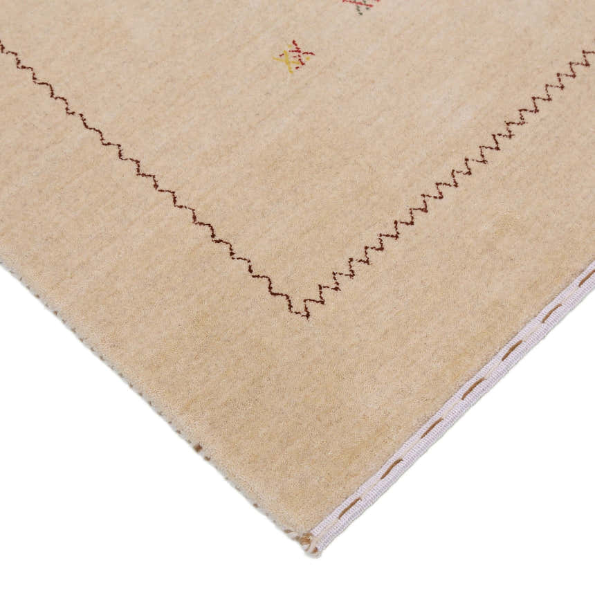 Beige Modern Design Hand Loomed Wool Area Rug