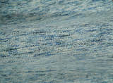 Custom Made Blue and Ivory Shaded Solid Wool Hand Woven Layering Area Rug
