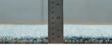 Custom Made Blue and Ivory Shaded Solid Wool Hand Woven Layering Area Rug