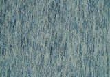 Custom Made Blue and Ivory Shaded Solid Wool Hand Woven Layering Area Rug