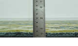 Blue and Olive Traditional motifs design Custom Made wool area rug