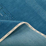 Blue And White Gabbeh Design Hand Loomed Wool Area Rug