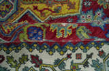 Blue, Maroon and Gold Hand Knotted Traditional Heriz Serapi Multi size Wool Area Rug