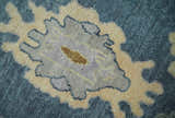 Blue, Silver and Beige Hand knotted Traditional Oushak Multi Size Wool Area Rug